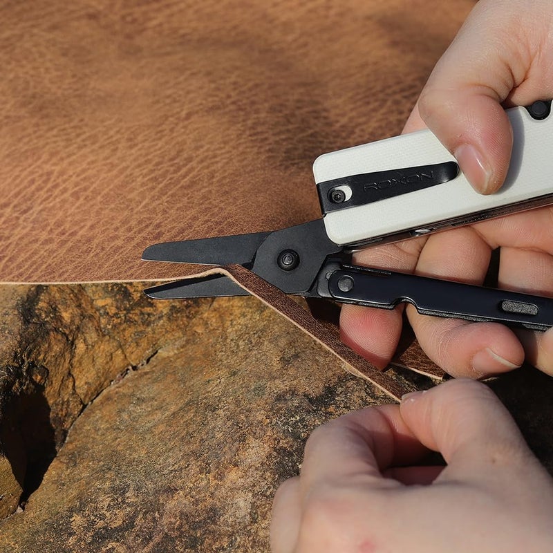 Roxon KS2 Elite Noir Blanc D2 Blade 13 in 1 Mini Multi Tool function pocket knife with big scissor, G10 handle and Pocket clip, good for Camping/Backpacking/Emergencies/EDC Multitool (D2 Steel Blade) - Image 3